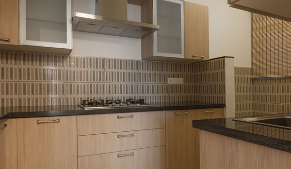 Modular kitchen render at Prestige Battersea with utility provision